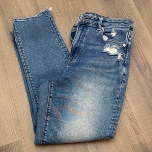 American Eagle Outfitters High Rise Distressed Blue Jeans